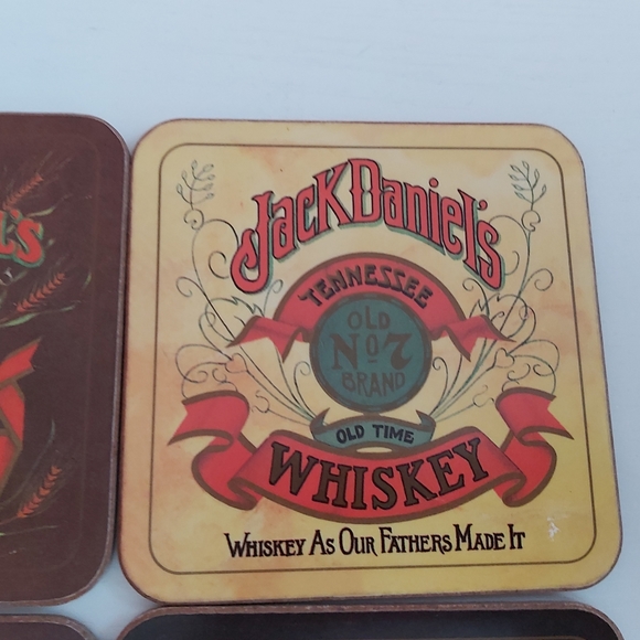 Jack Daniels set of 6 coasters cork bottom with the box - Picture 10 of 11